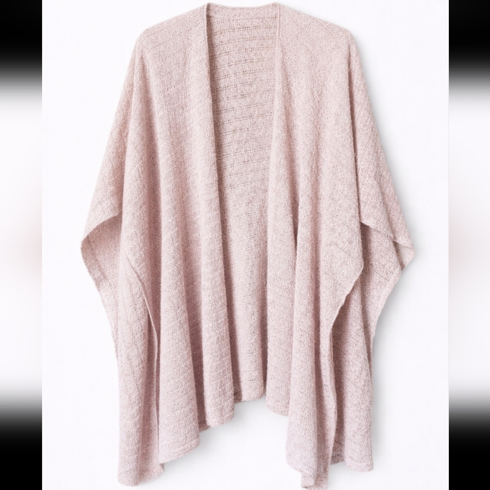 Blush Pink Draped Cardigan | Oversized Lounge Layer